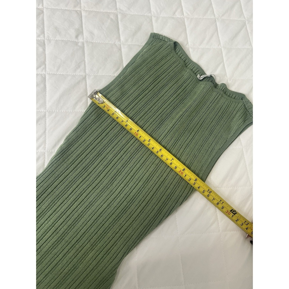 Abercrombie & Fitch Olive Ribbed Bodysuit Sleeveless Minimalist Quiet Luxury S - Picture 5 of 8